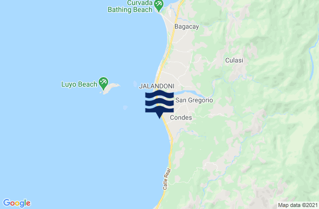 Mappa delle Getijden in Valderrama, Philippines