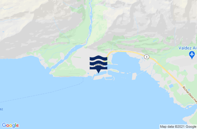 Mappa delle Getijden in Valdez, United States