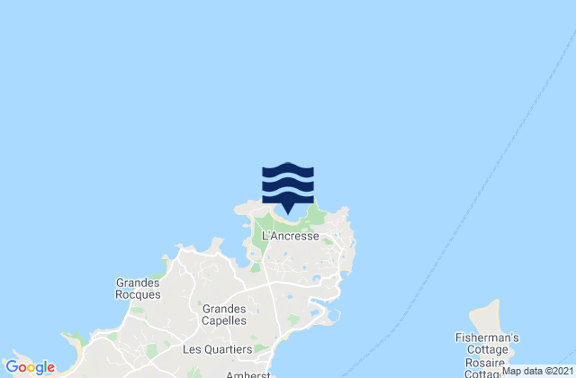 Mappa delle Getijden in Vale, Guernsey