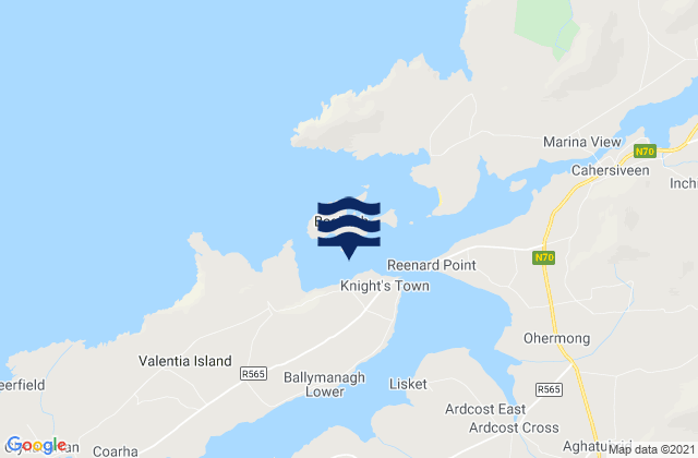 Mappa delle Getijden in Valentia Harbour, Ireland