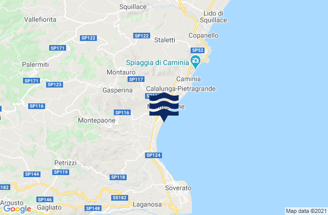 Mappa delle Getijden in Vallefiorita, Italy