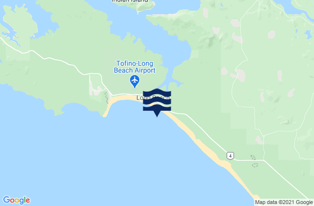 Mappa delle Getijden in Vancouver Island North (Long Beach), Canada