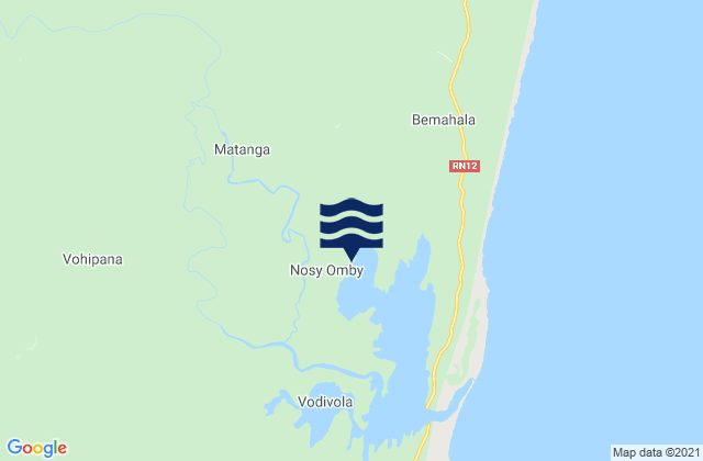 Mappa delle Getijden in Vangaindrano District, Madagascar