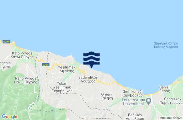 Mappa delle Getijden in Varíseia, Cyprus
