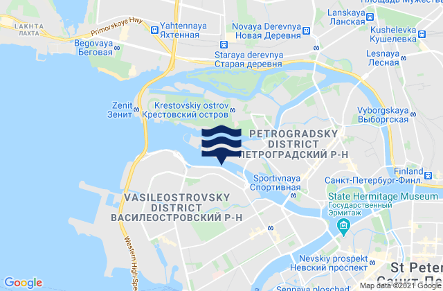 Mappa delle Getijden in Vasyl'evsky Ostrov, Russia
