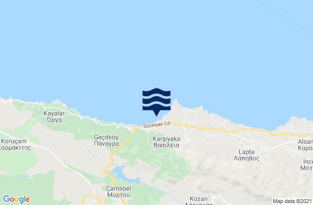 Mappa delle Getijden in Vasíleia, Cyprus