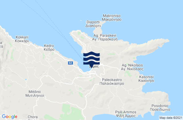Mappa delle Getijden in Vathý, Greece