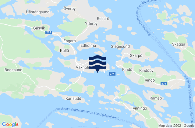 Mappa delle Getijden in Vaxholms Kommun, Sweden