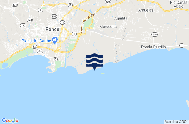 Mappa delle Getijden in Vayas Barrio, Puerto Rico