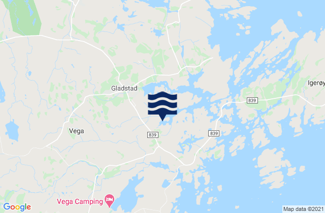 Mappa delle Getijden in Vega, Norway