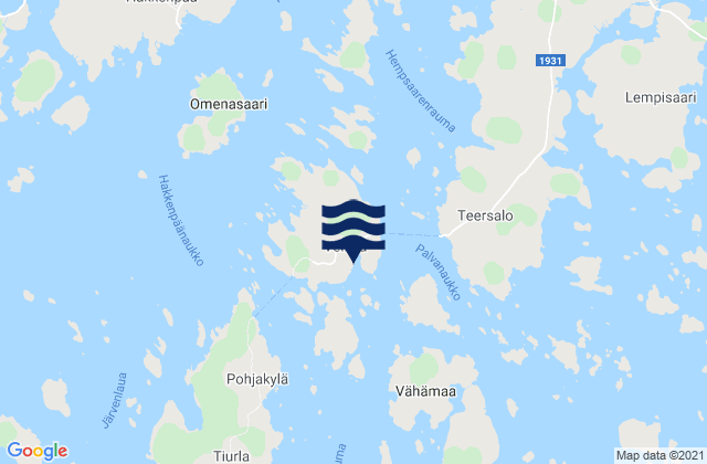 Mappa delle Getijden in Velkua, Finland