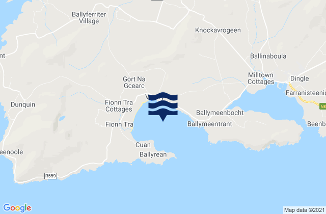Mappa delle Getijden in Ventry Harbour, Ireland