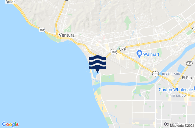 Mappa delle Getijden in Ventura Point, United States