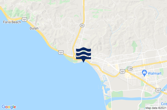 Mappa delle Getijden in Ventura, United States