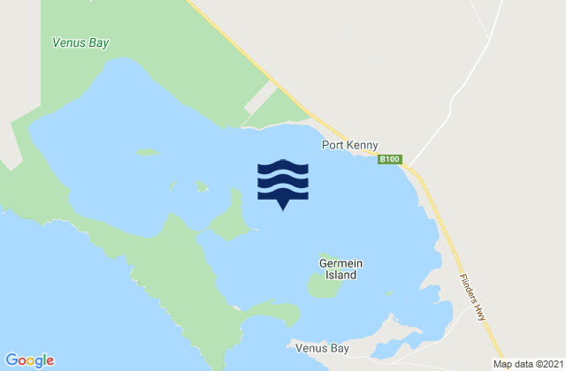 Mappa delle Getijden in Venus Bay, Australia