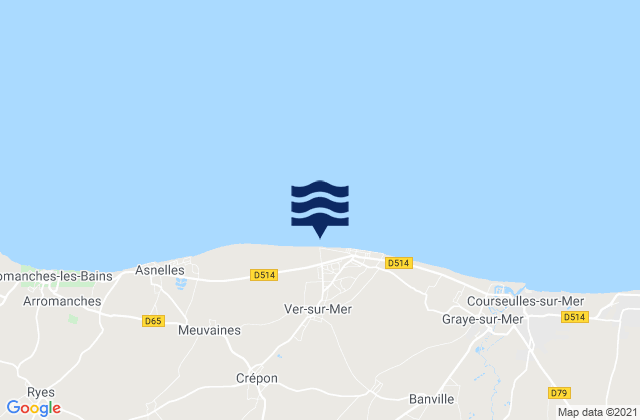 Mappa delle Getijden in Ver-sur-Mer, France
