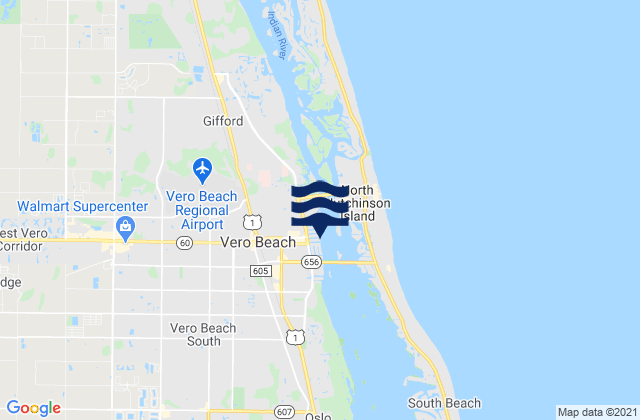 Mappa delle Getijden in Vero Beach, United States