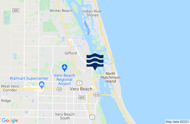 Mappa delle Getijden in Vero Beach Pier, United States