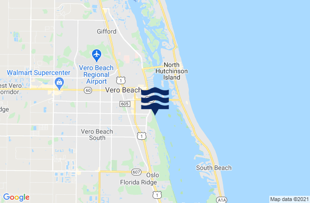 Mappa delle Getijden in Vero Beach South, United States