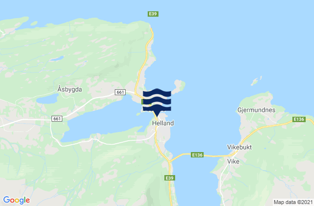 Mappa delle Getijden in Vestnes, Norway
