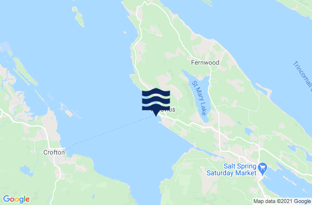 Mappa delle Getijden in Vesuvius Bay, Canada