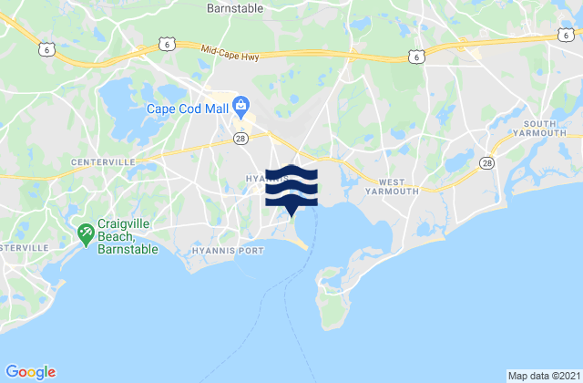 Mappa delle Getijden in Veterans Beach, United States
