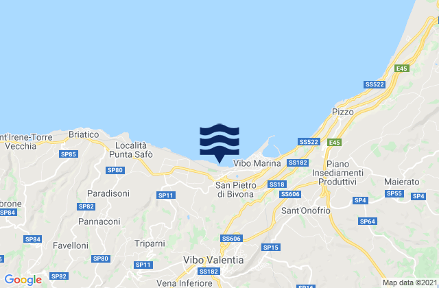 Mappa delle Getijden in Vibo Valentia, Italy
