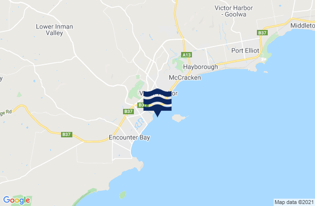 Mappa delle Getijden in Victor Harbor, Australia
