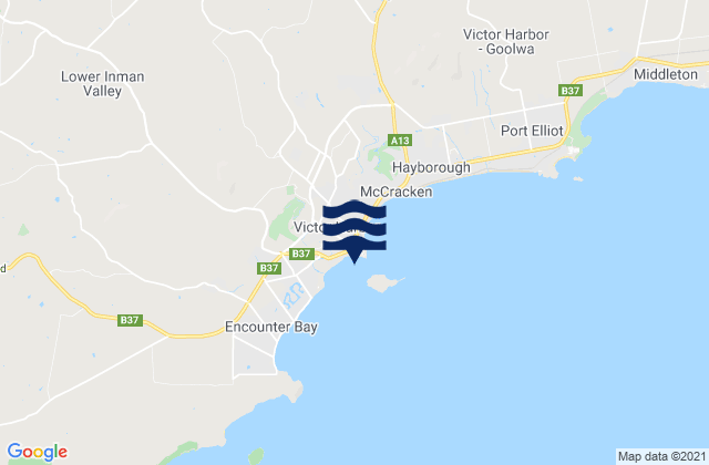 Mappa delle Getijden in Victor Harbour, Australia