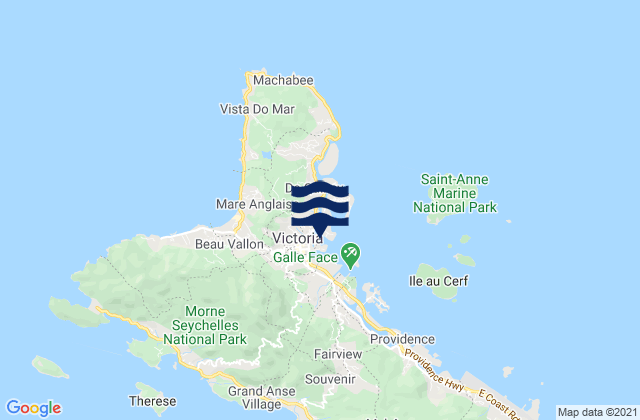 Mappa delle Getijden in Victoria, Seychelles