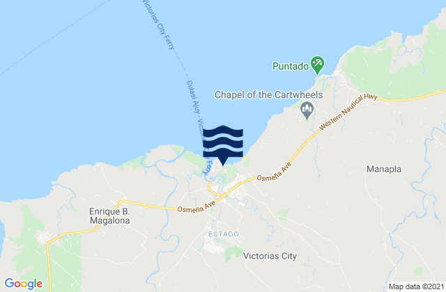 Mappa delle Getijden in Victorias, Philippines