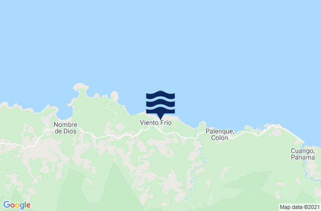 Mappa delle Getijden in Viento Frío, Panama