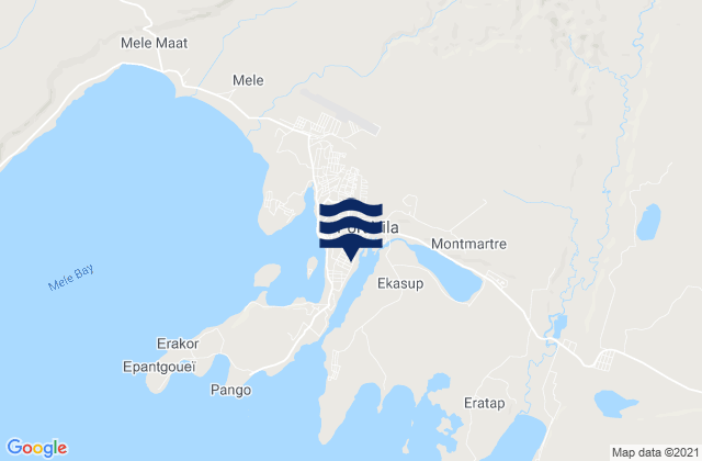 Mappa delle Getijden in Vila Harbor Efate Island, New Caledonia