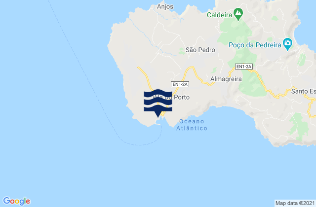 Mappa delle Getijden in Vila do Porto Island da Santa Maria, Portugal