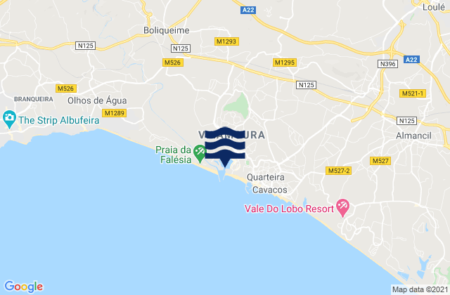 Mappa delle Getijden in Vilamoura, Portugal