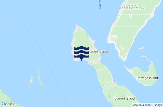 Mappa delle Getijden in Village Point Lummi Island, United States