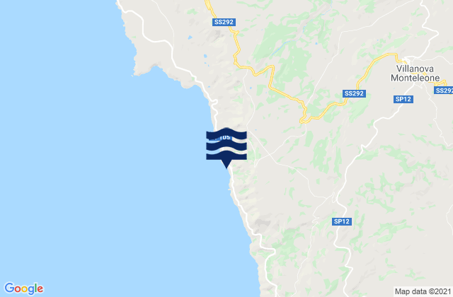 Mappa delle Getijden in Villanova Monteleone, Italy