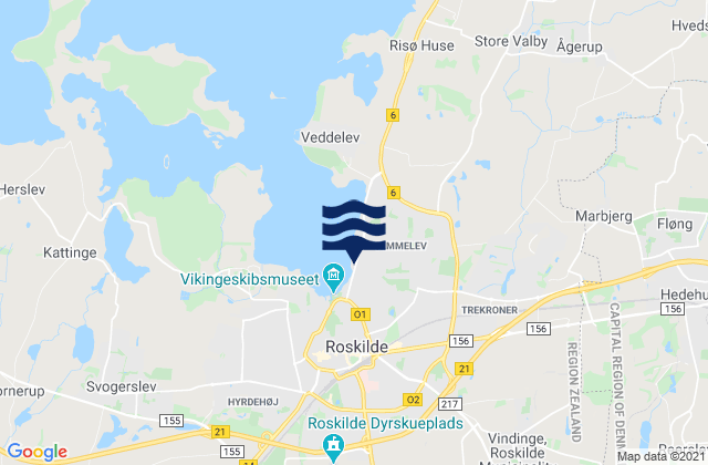 Mappa delle Getijden in Vindinge, Denmark