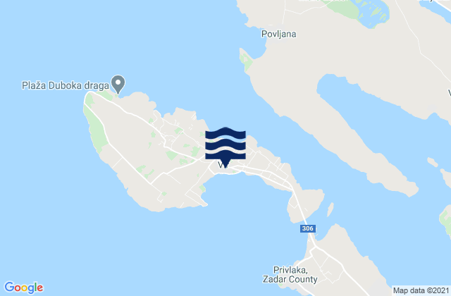 Mappa delle Getijden in Vir, Croatia