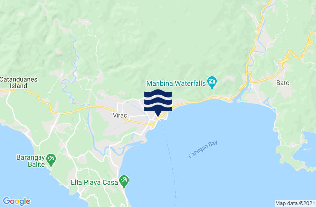 Mappa delle Getijden in Virac (Catanduances Island), Philippines