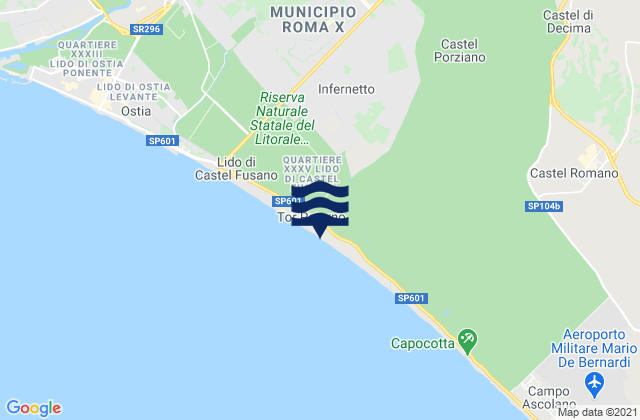 Mappa delle Getijden in Vitinia, Italy