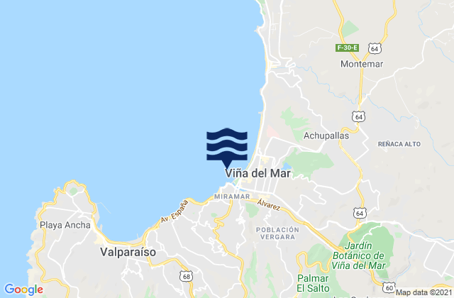 Mappa delle Getijden in Viña del Mar, Chile