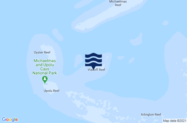 Mappa delle Getijden in Vlasoff Cay, Australia