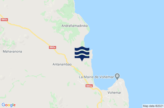 Mappa delle Getijden in Vohemar, Madagascar