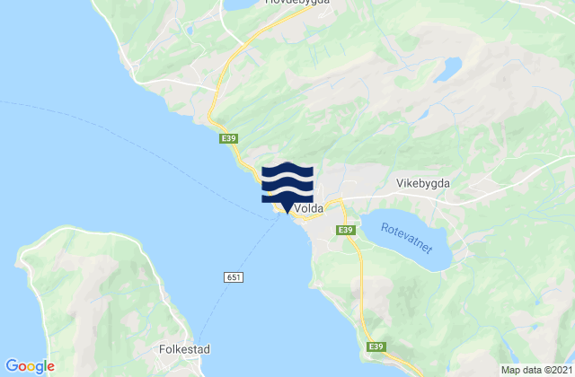 Mappa delle Getijden in Volda, Norway