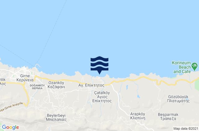 Mappa delle Getijden in Vounó, Cyprus