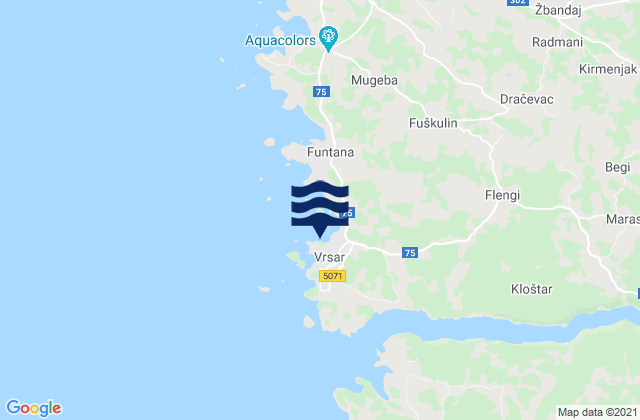Mappa delle Getijden in Vrsar-Orsera, Croatia
