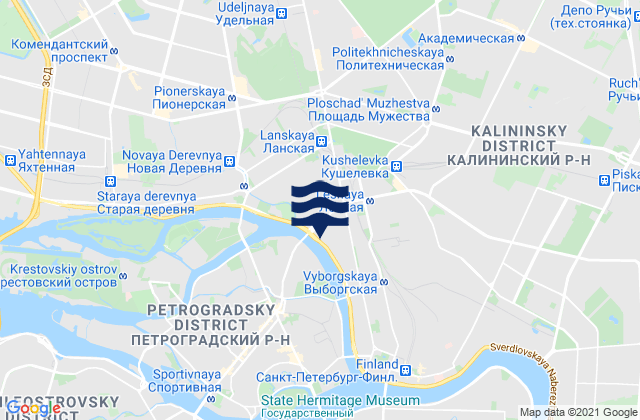 Mappa delle Getijden in Vyborgskiy Rayon, Russia
