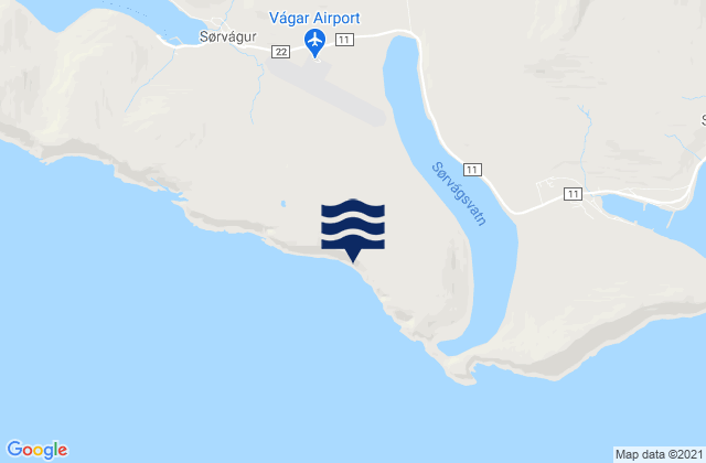 Mappa delle Getijden in Vága Sýsla, Faroe Islands