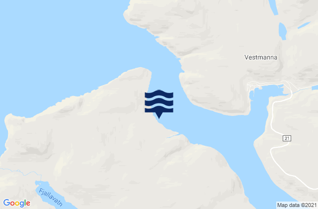 Mappa delle Getijden in Vágar, Faroe Islands